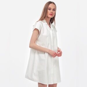 NOISY MAY - White Poplin Cotton Button Down Dress